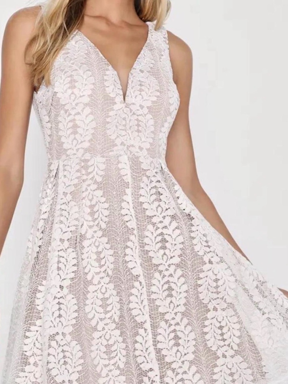Lulu's All of My Heart White Lace Dress Size Small